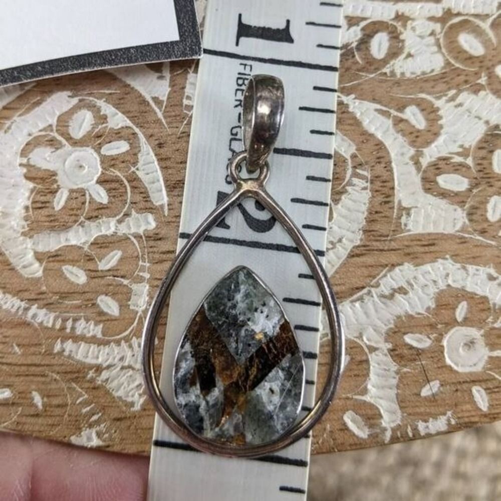 MoonSky Designs Astrophyllite Druzy Pendant Necklace  Silver Black - Picture 3 of 8